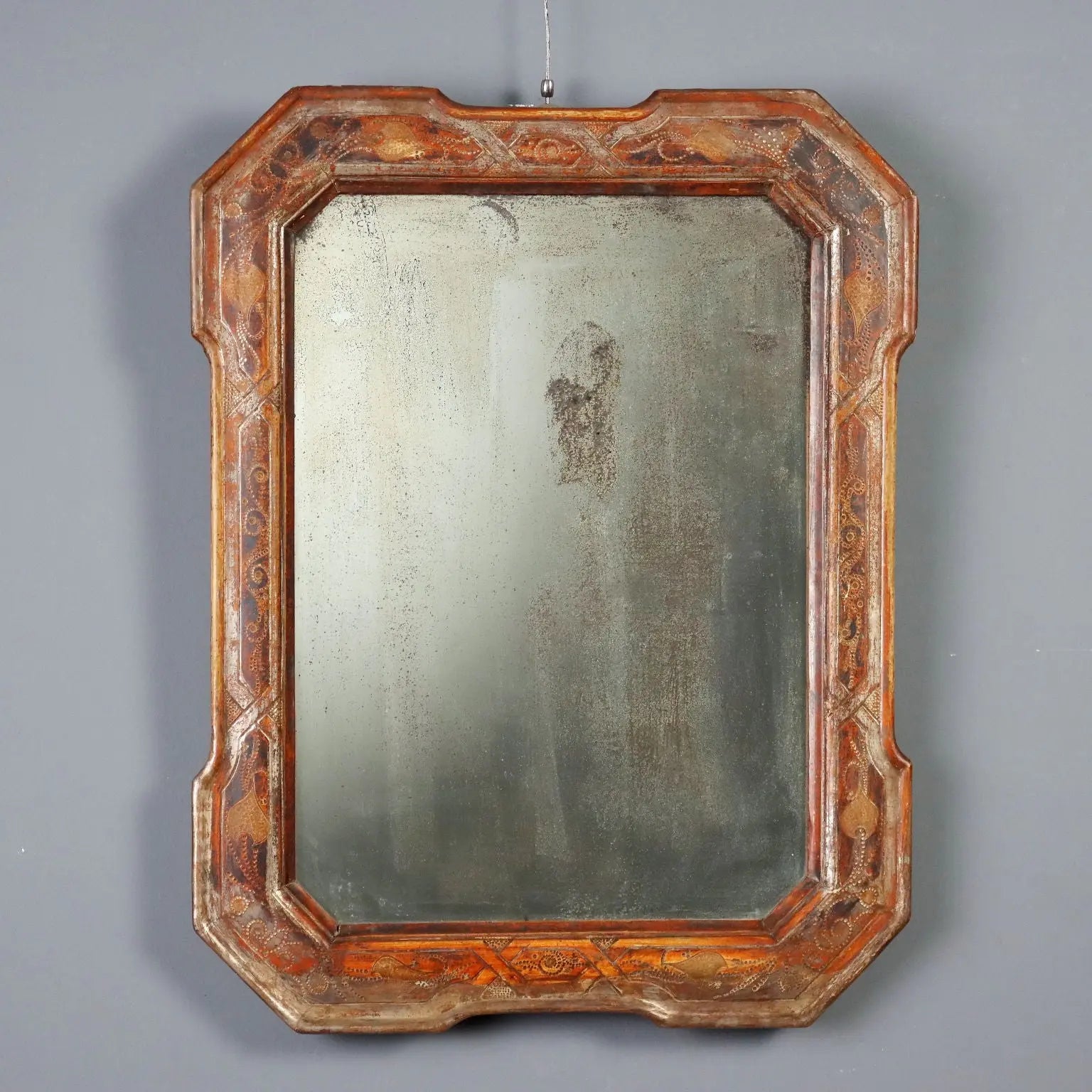 Antique Cabaret Mirror Silver Plated France XIX Century