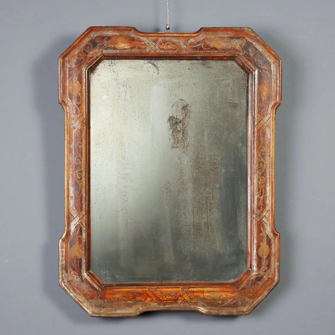 Antique Cabaret Mirror Silver Plated France XIX Century