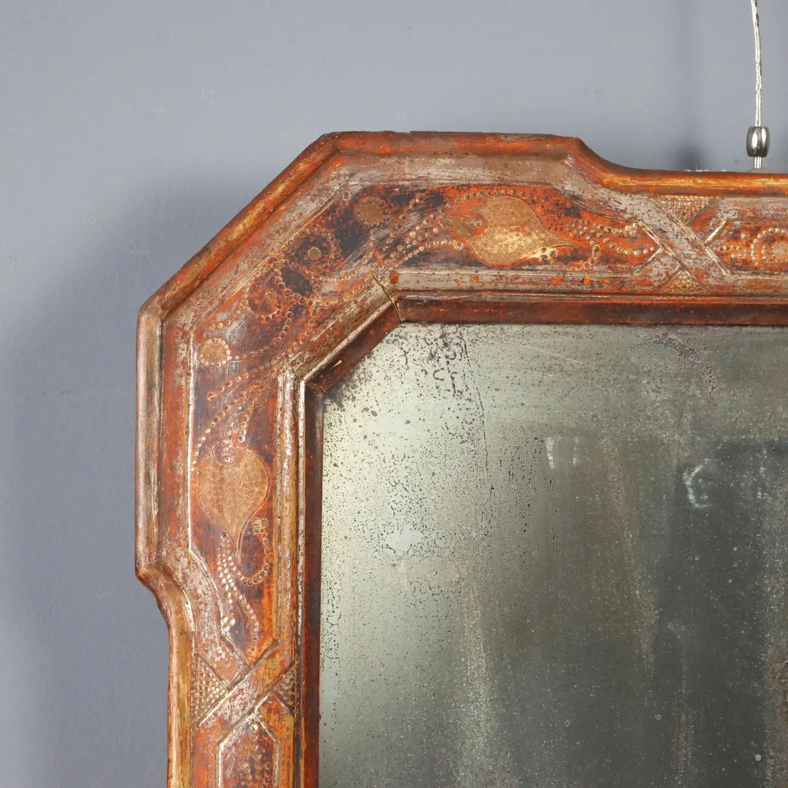 Antique Cabaret Mirror Silver Plated France XIX Century