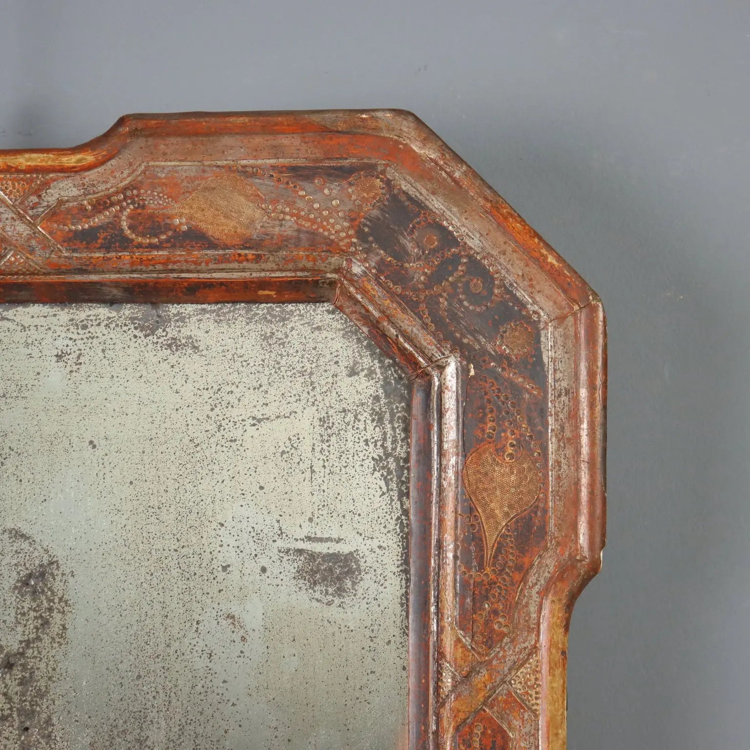 Antique Cabaret Mirror Silver Plated France XIX Century