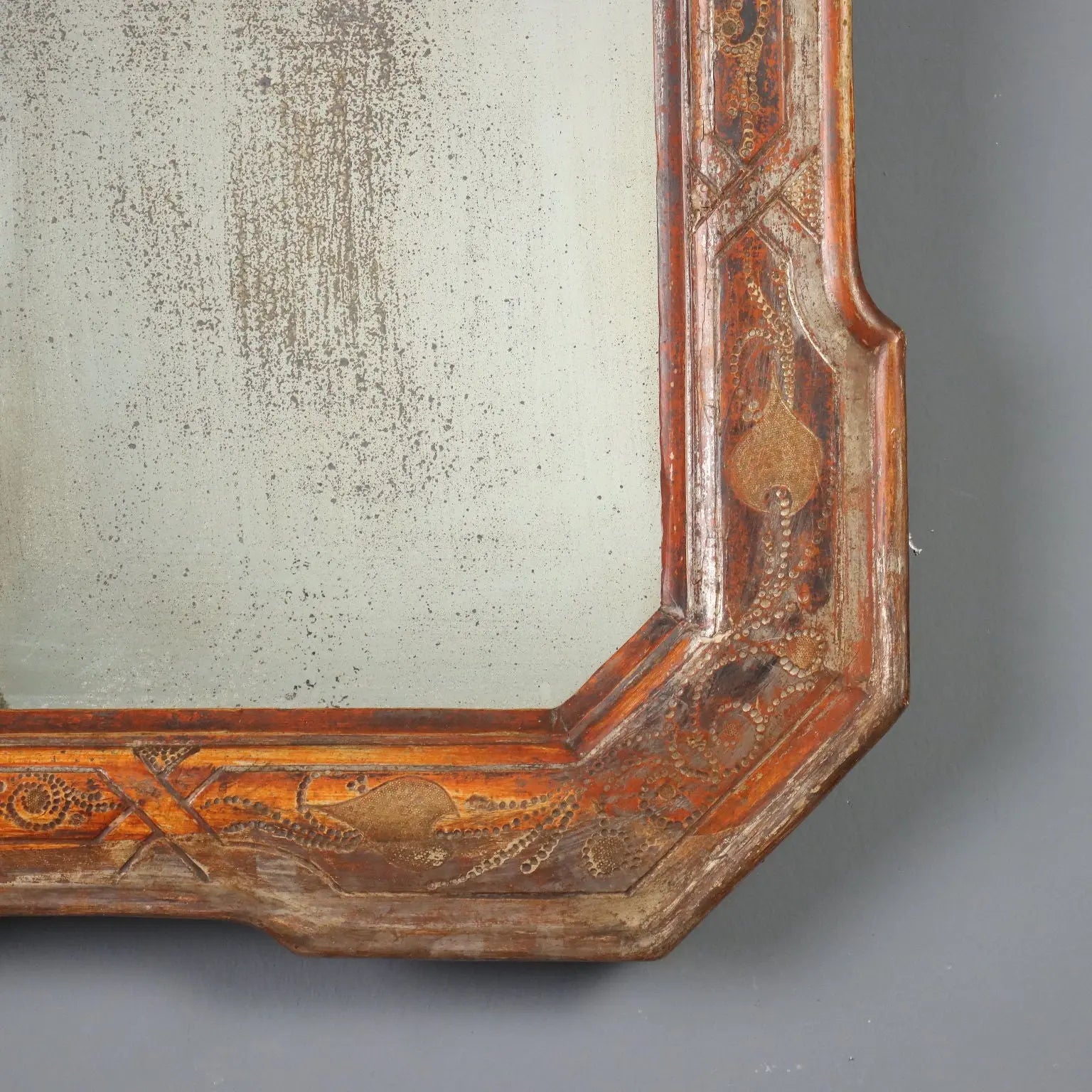 Antique Cabaret Mirror Silver Plated France XIX Century