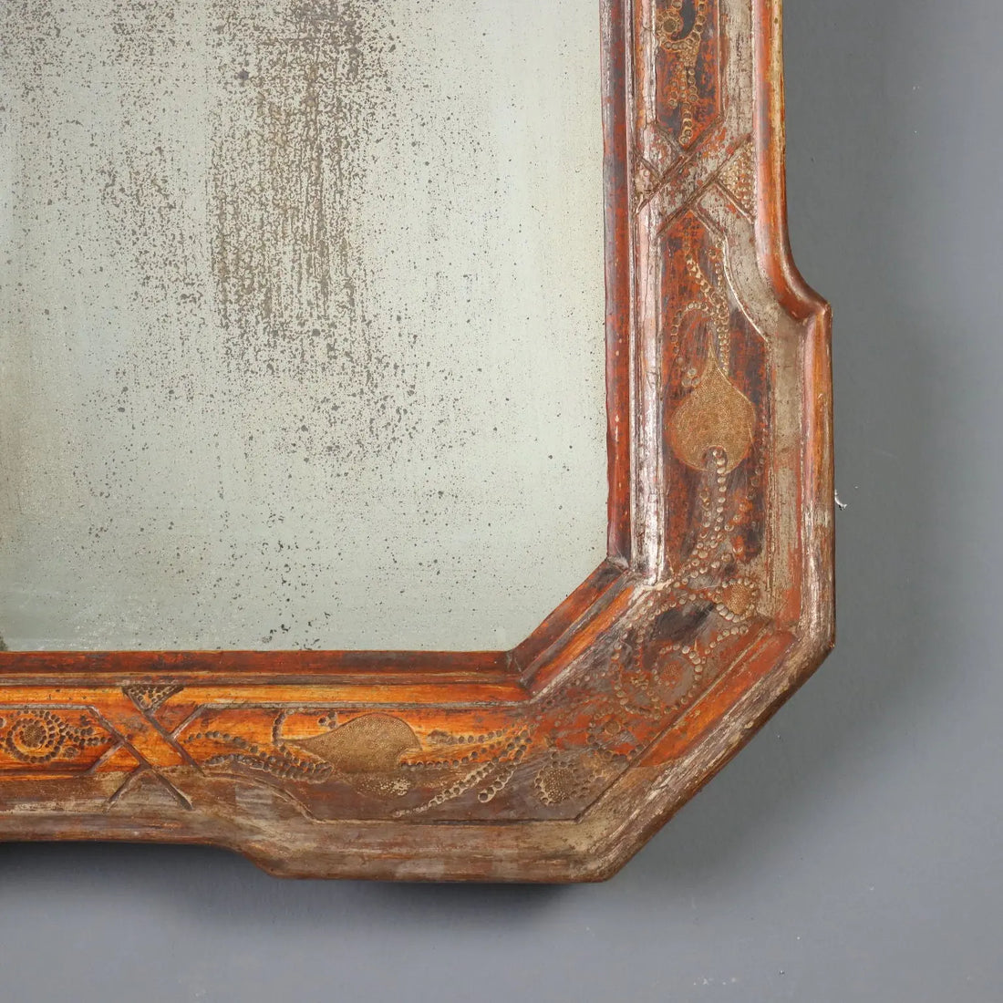 Antique Cabaret Mirror Silver Plated France XIX Century