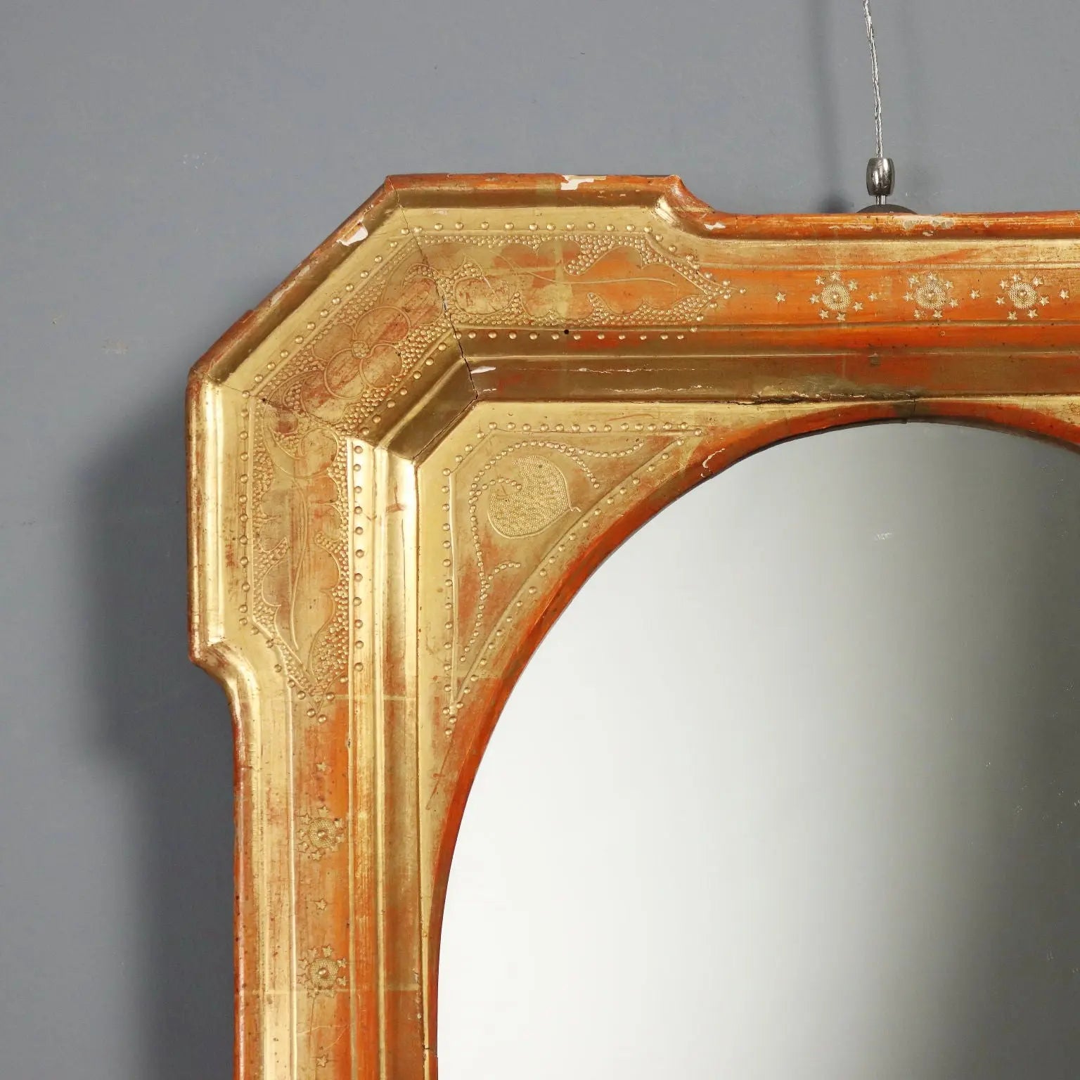 Antique Cabaret Mirror Gilded Wood France XIX Century