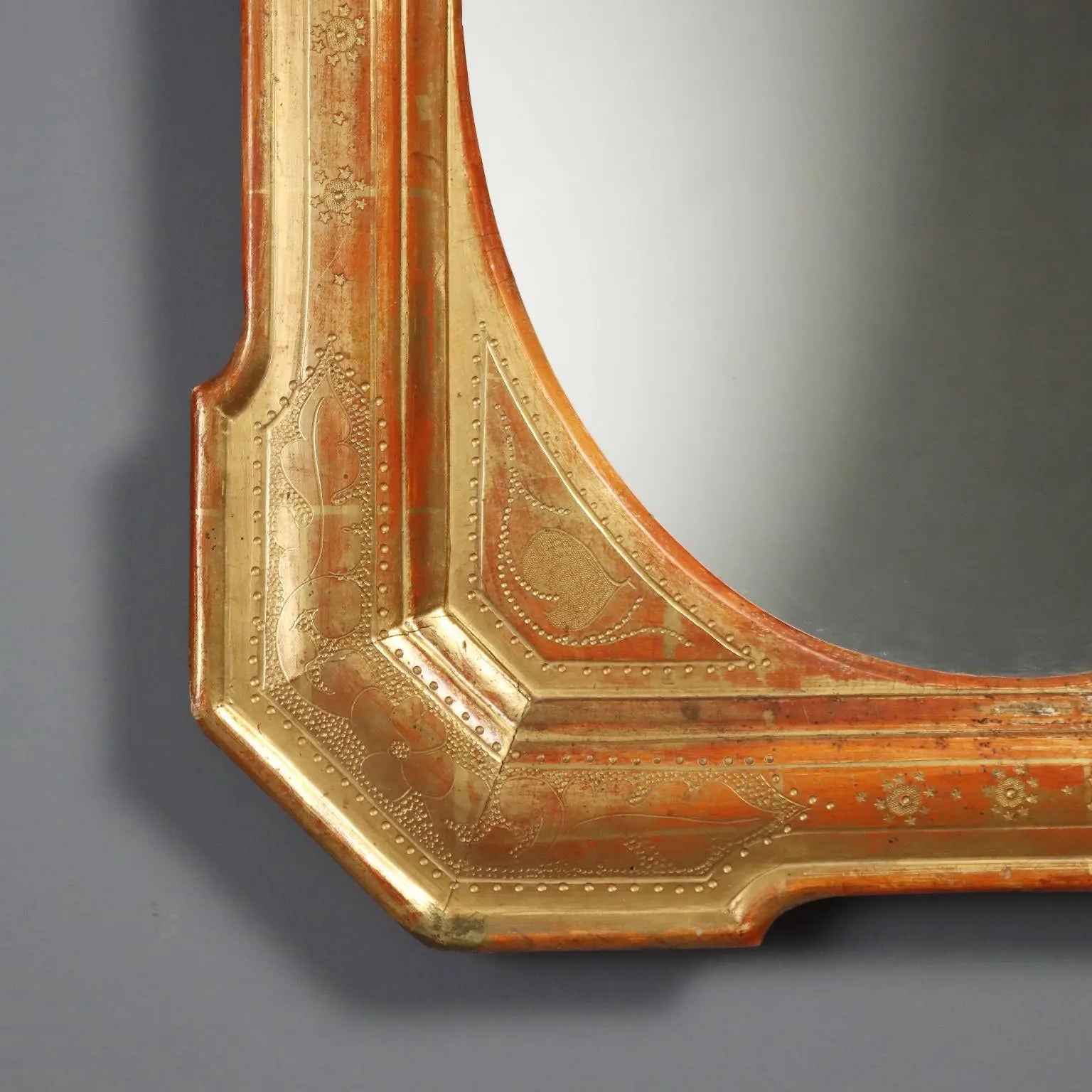 Antique Cabaret Mirror Gilded Wood France XIX Century