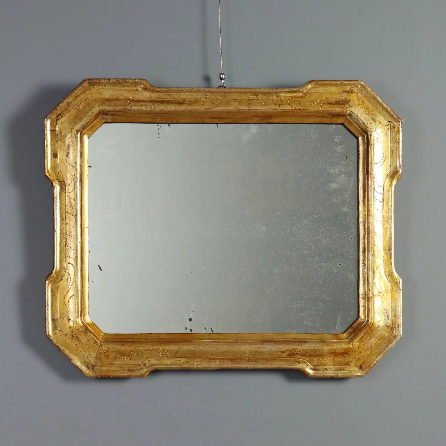 Antique Cabaret Mirror Gilded Wood Italy XIX Century