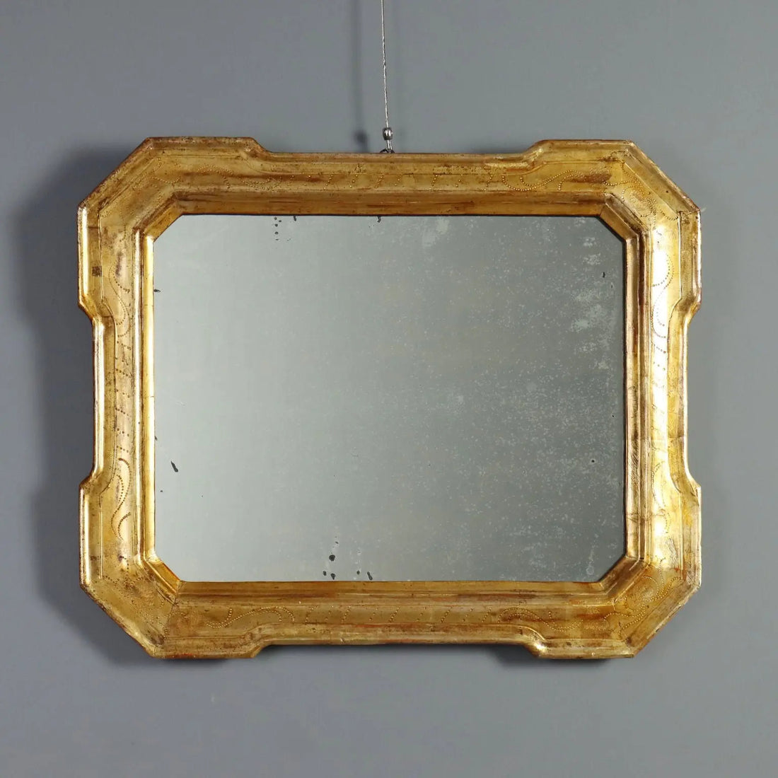 Antique Cabaret Mirror Gilded Wood Italy XIX Century