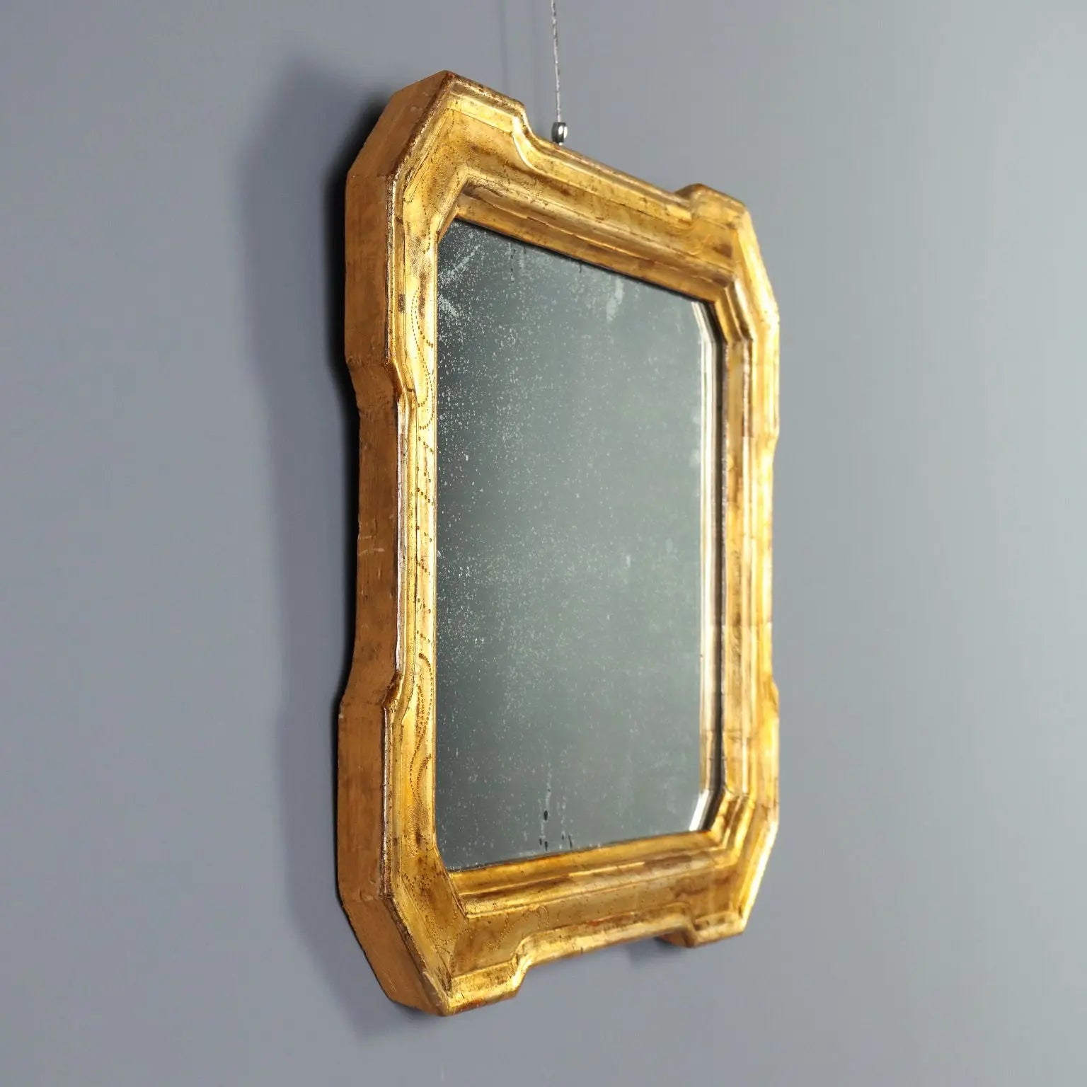 Antique Cabaret Mirror Gilded Wood Italy XIX Century