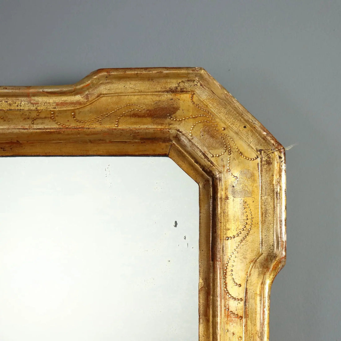 Antique Cabaret Mirror Gilded Wood Italy XIX Century