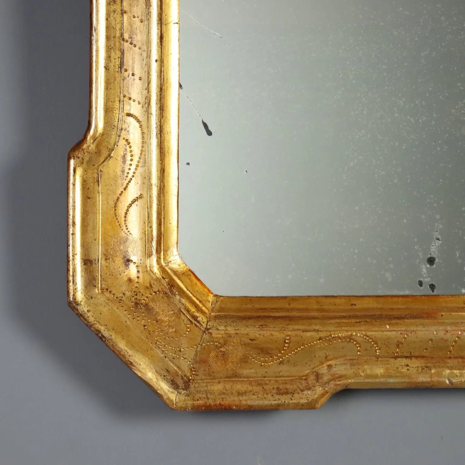 Antique Cabaret Mirror Gilded Wood Italy XIX Century