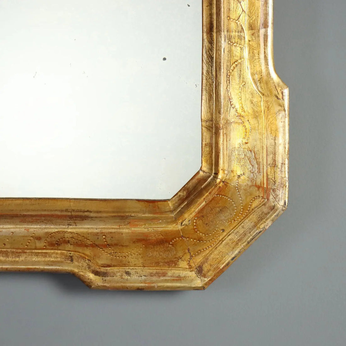 Antique Cabaret Mirror Gilded Wood Italy XIX Century