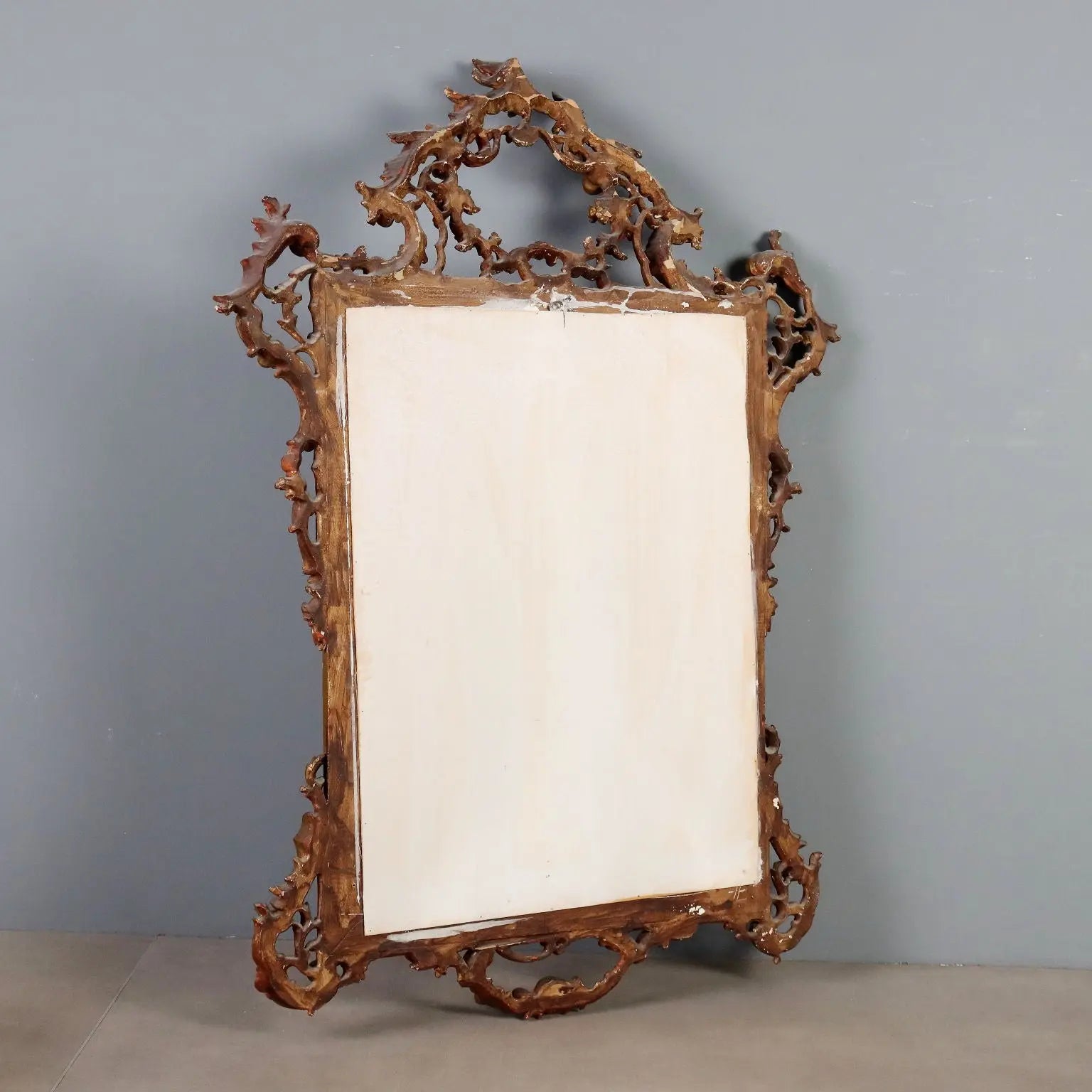 Antique Mirror Carved Gilded Wood Italy Early XX Century