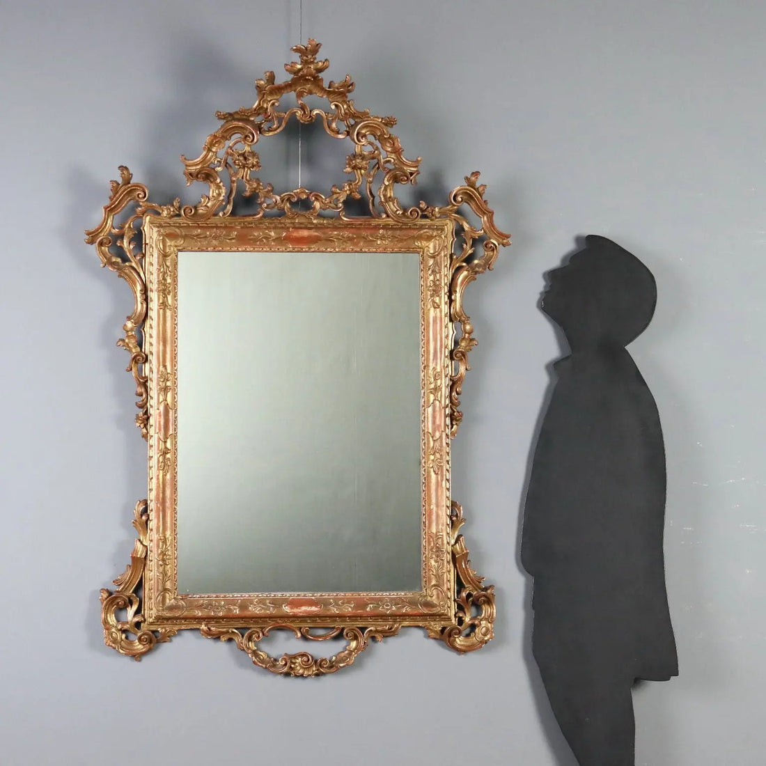 Antique Mirror Carved Gilded Wood Italy Early XX Century