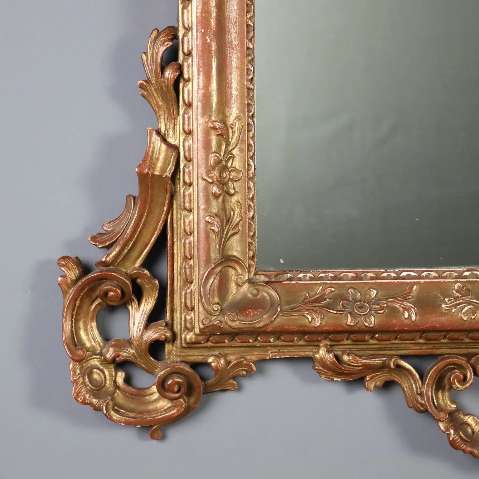 Antique Mirror Carved Gilded Wood Italy Early XX Century