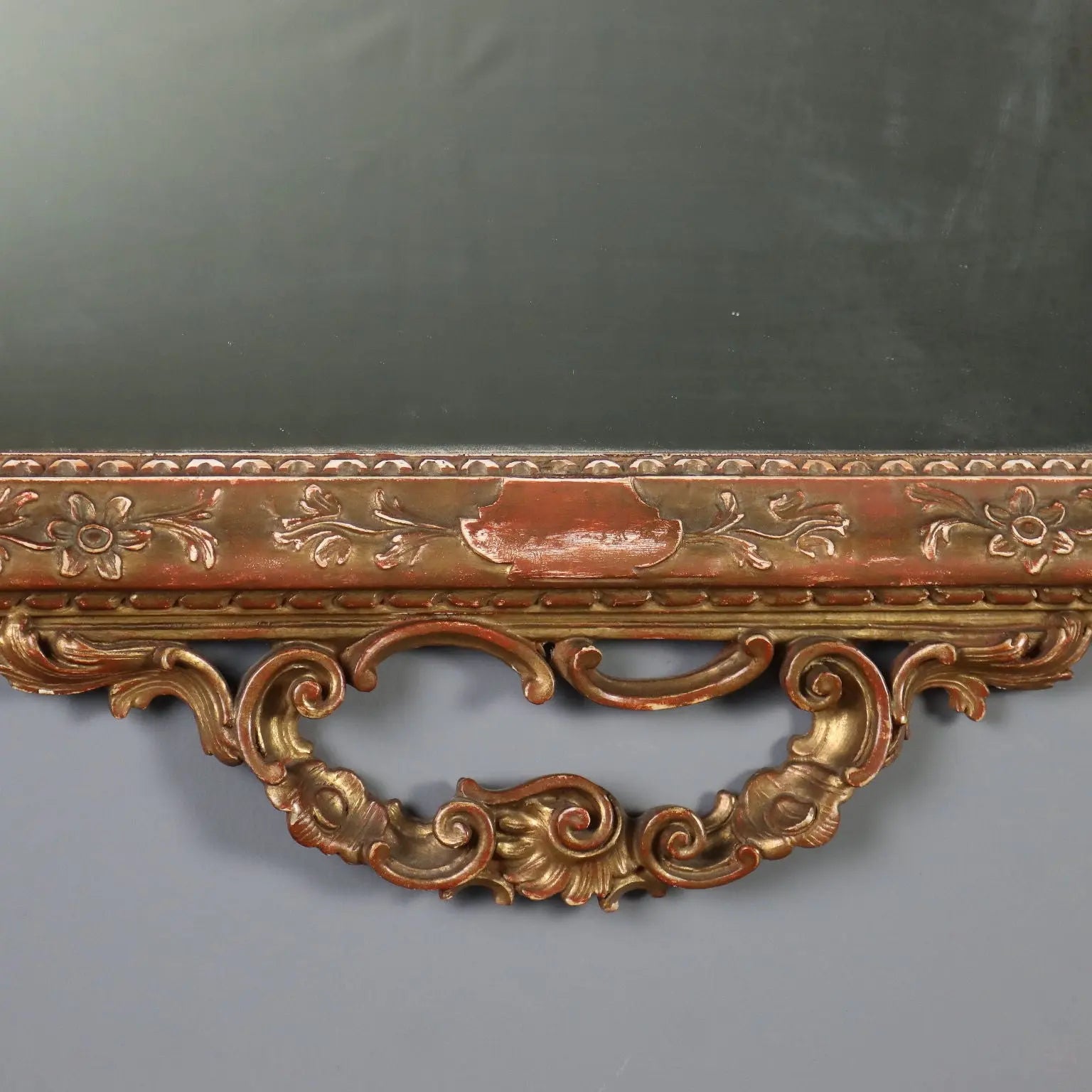 Antique Mirror Carved Gilded Wood Italy Early XX Century