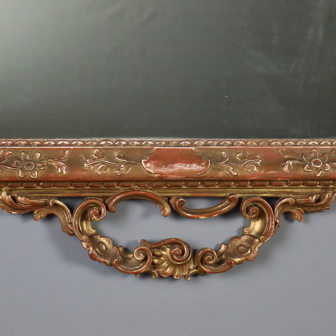 Antique Mirror Carved Gilded Wood Italy Early XX Century