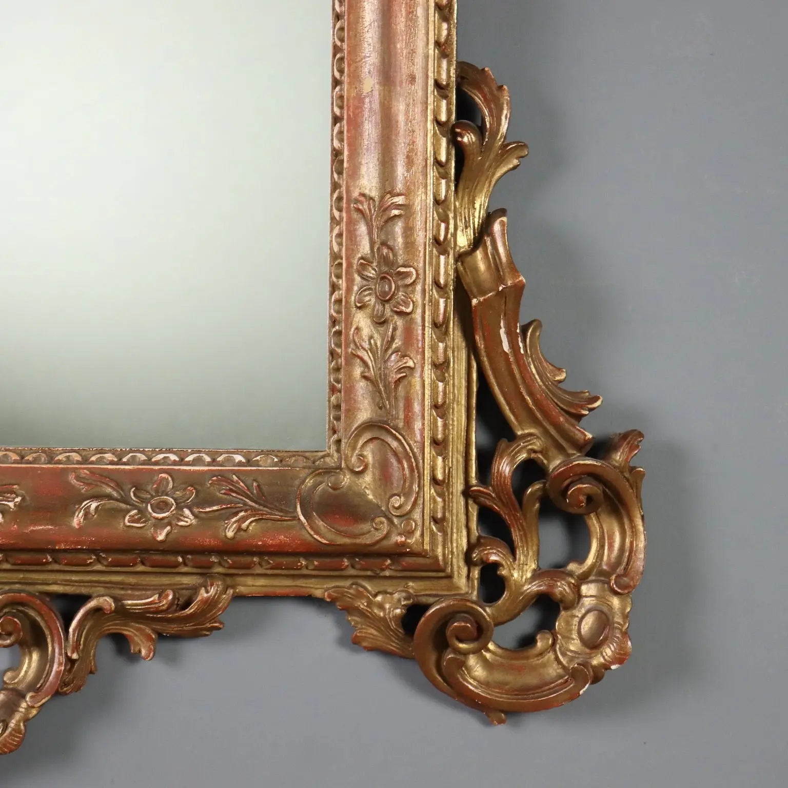 Antique Mirror Carved Gilded Wood Italy Early XX Century