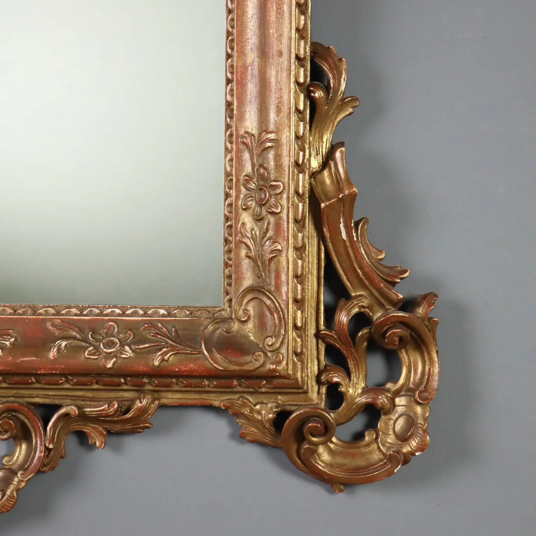 Antique Mirror Carved Gilded Wood Italy Early XX Century
