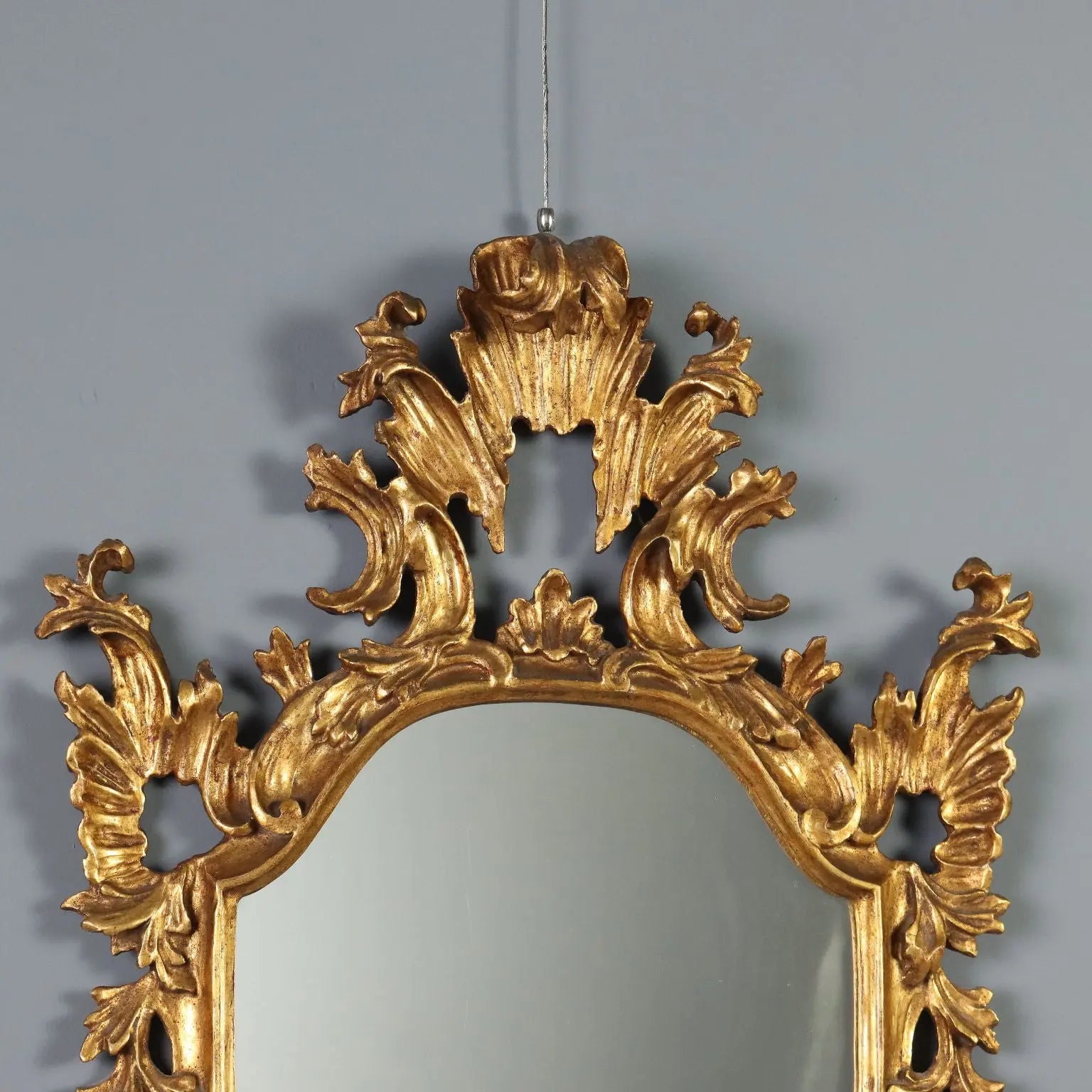Antique Mirror Carved Gilded Wood Italy Late XIX Century