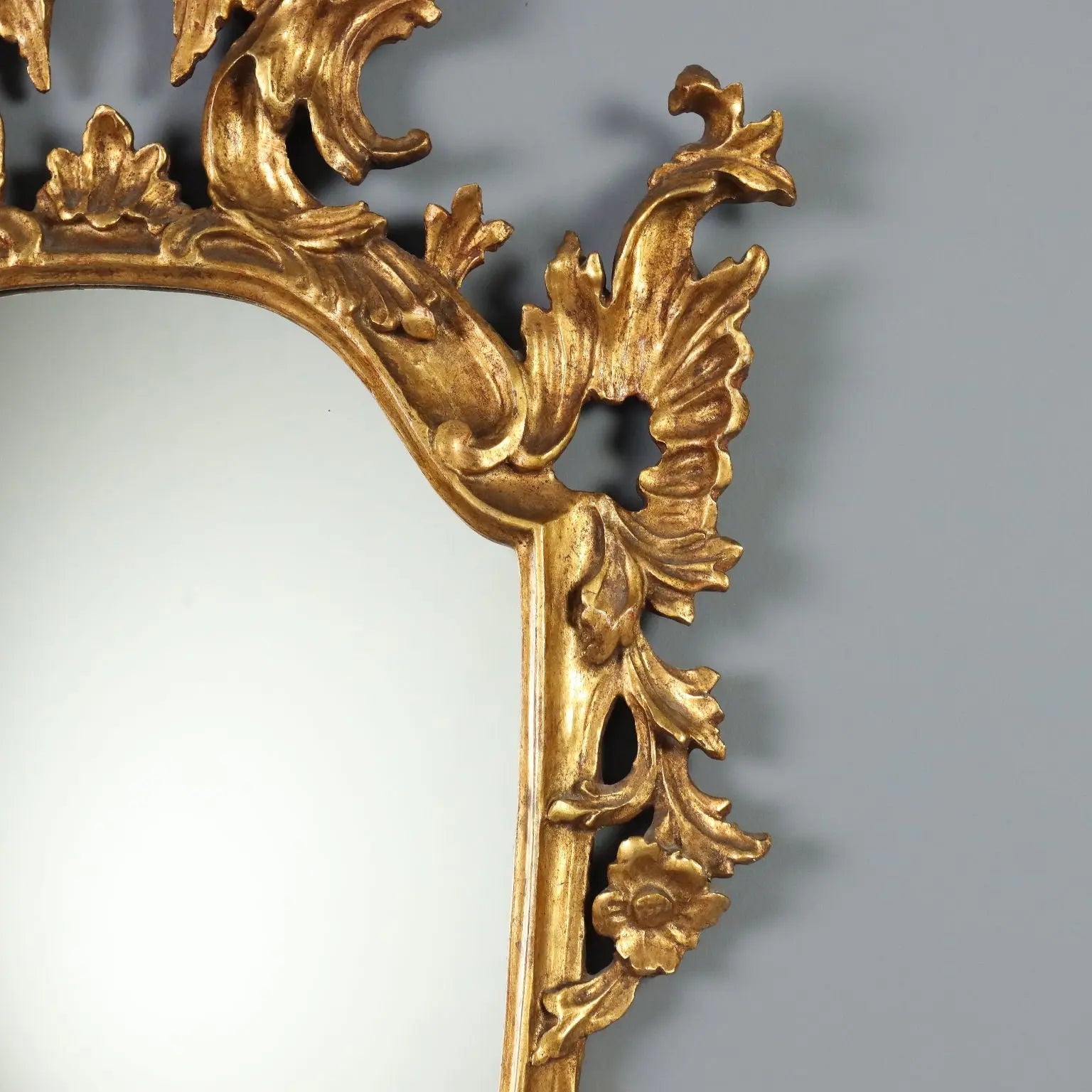 Antique Mirror Carved Gilded Wood Italy Late XIX Century