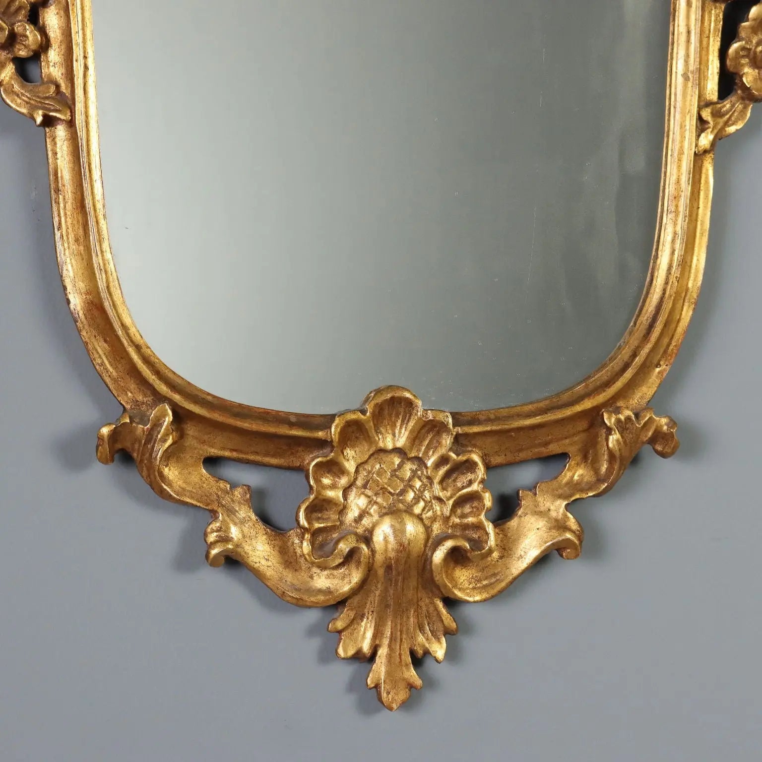 Antique Mirror Carved Gilded Wood Italy Late XIX Century