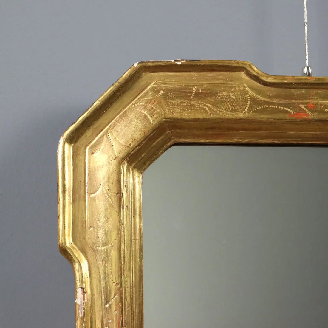 Antique Cabaret Mirror Gilded Wood Italy Mid XIX Century