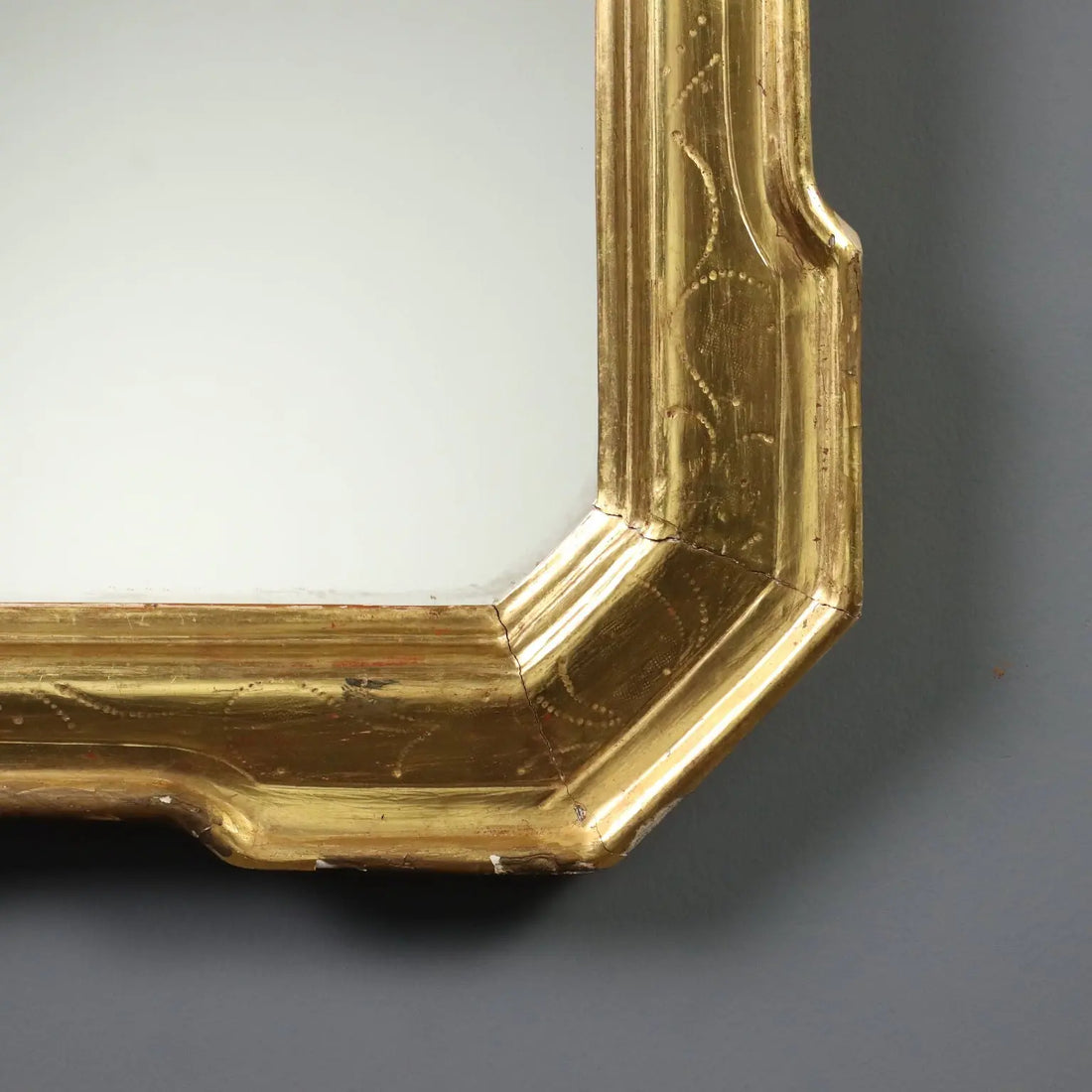 Antique Cabaret Mirror Gilded Wood Italy Mid XIX Century