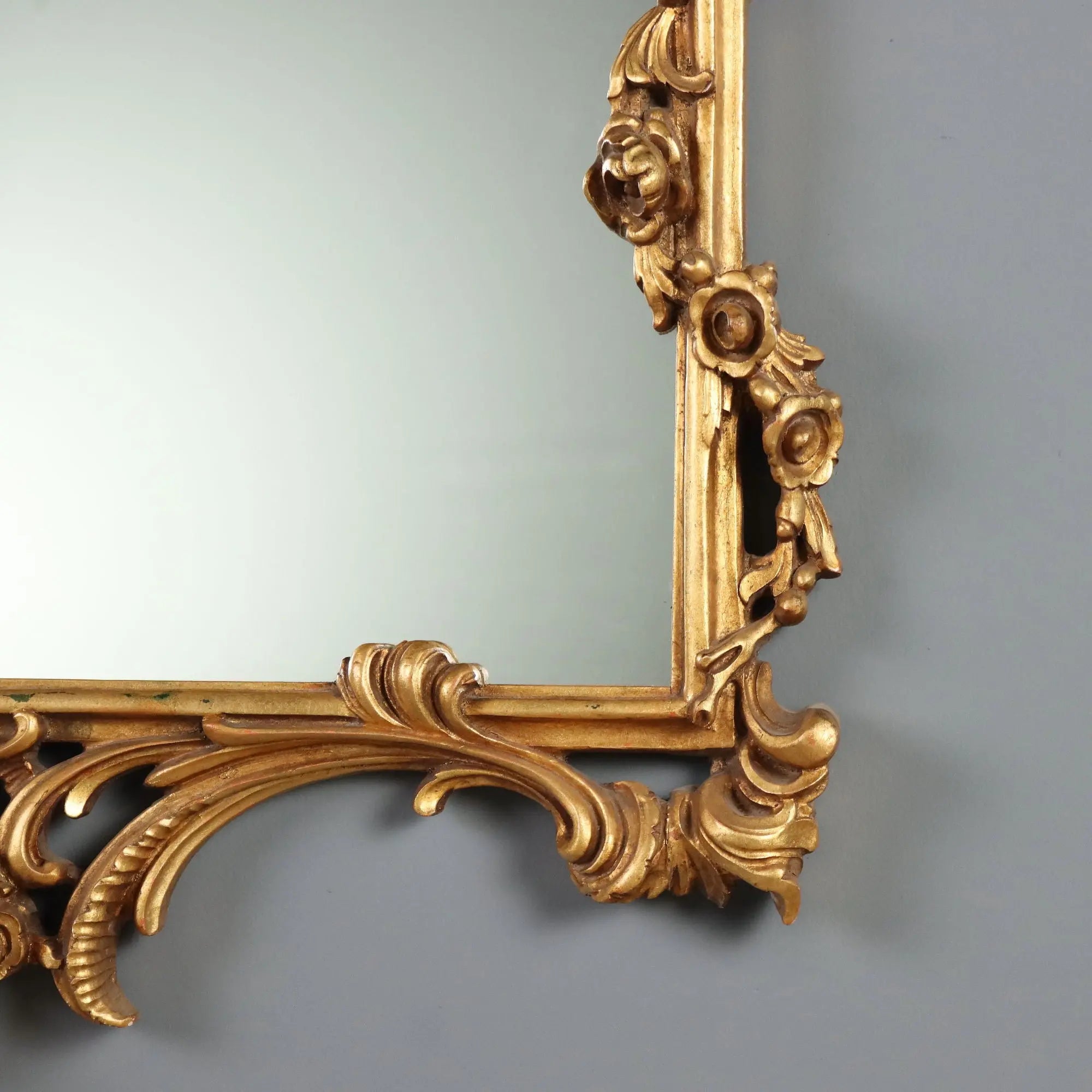 Antique Mirror Carved Gilded Wood Italy XX Century