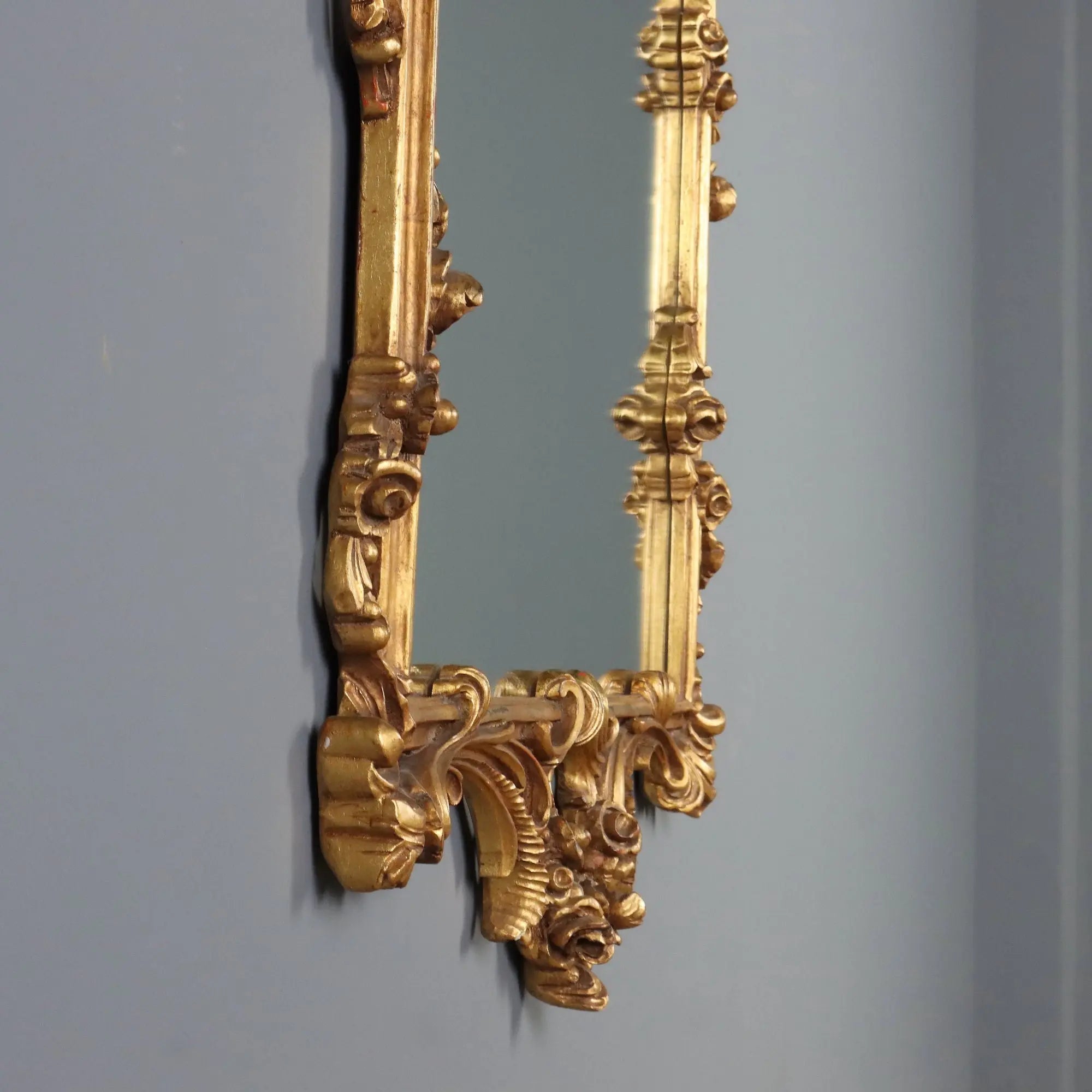 Antique Mirror Carved Gilded Wood Italy XX Century