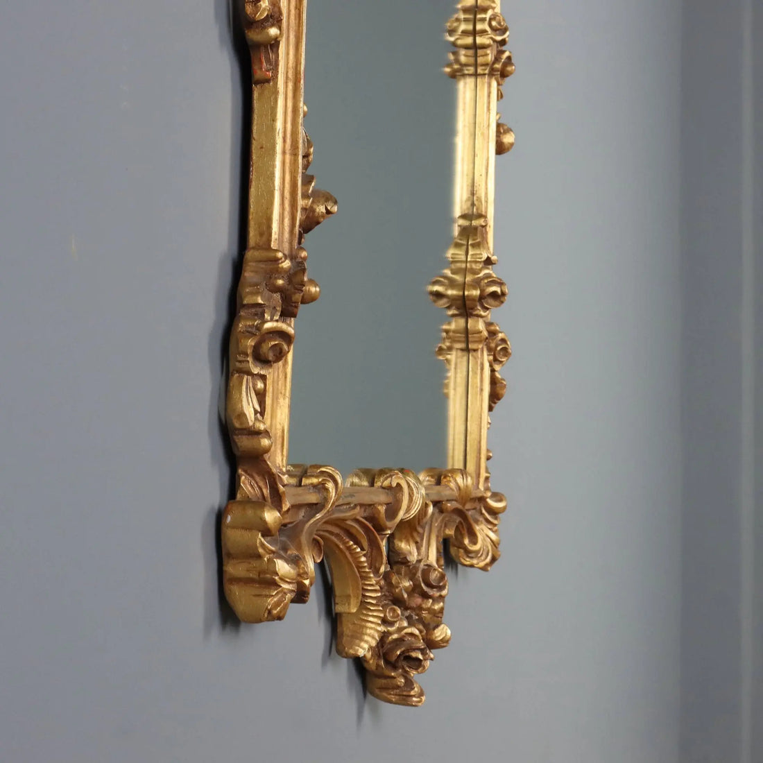 Antique Mirror Carved Gilded Wood Italy XX Century
