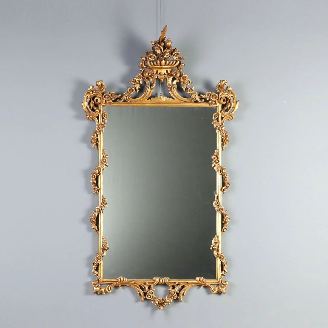 Antique Mirror Carved Gilded Wood Italy XX Century