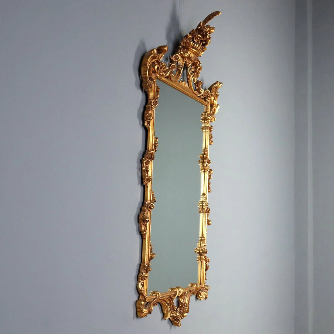 Antique Mirror Carved Gilded Wood Italy XX Century