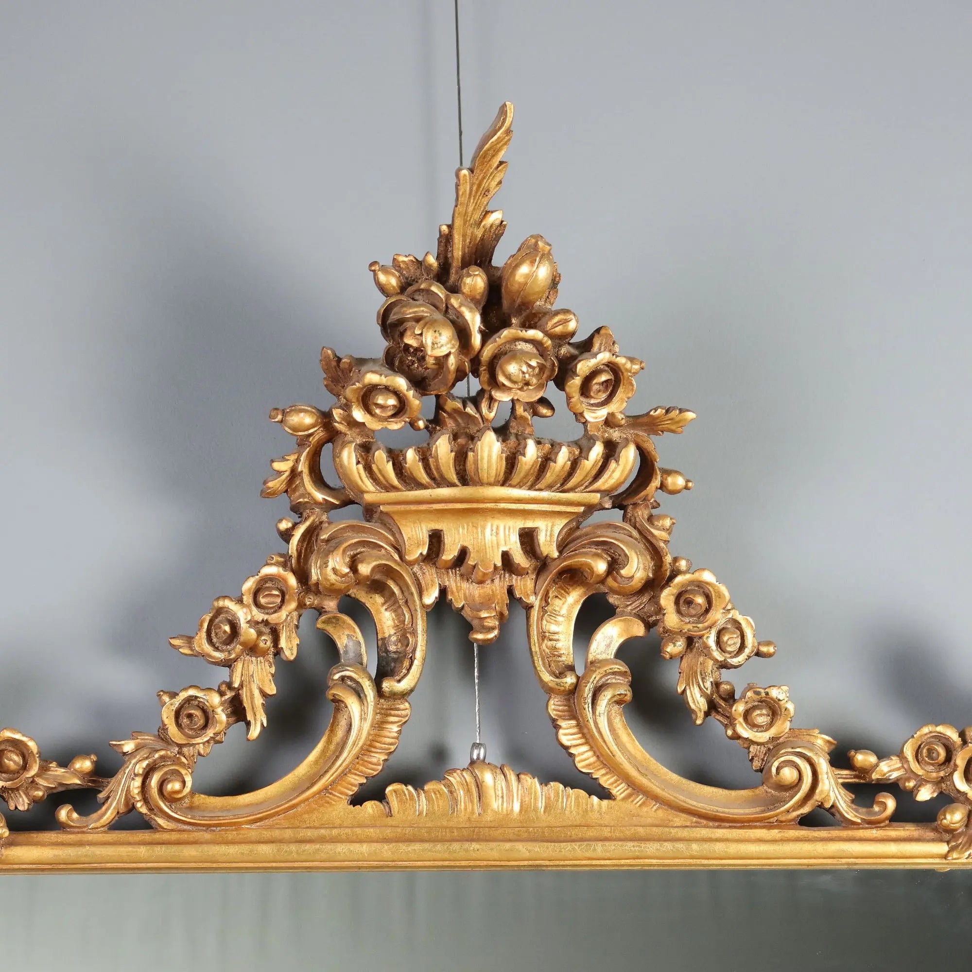 Antique Mirror Carved Gilded Wood Italy XX Century