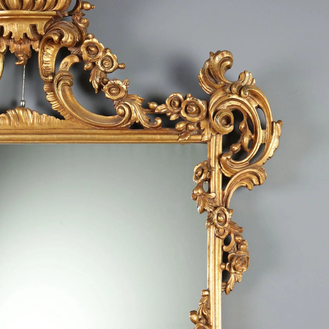 Antique Mirror Carved Gilded Wood Italy XX Century