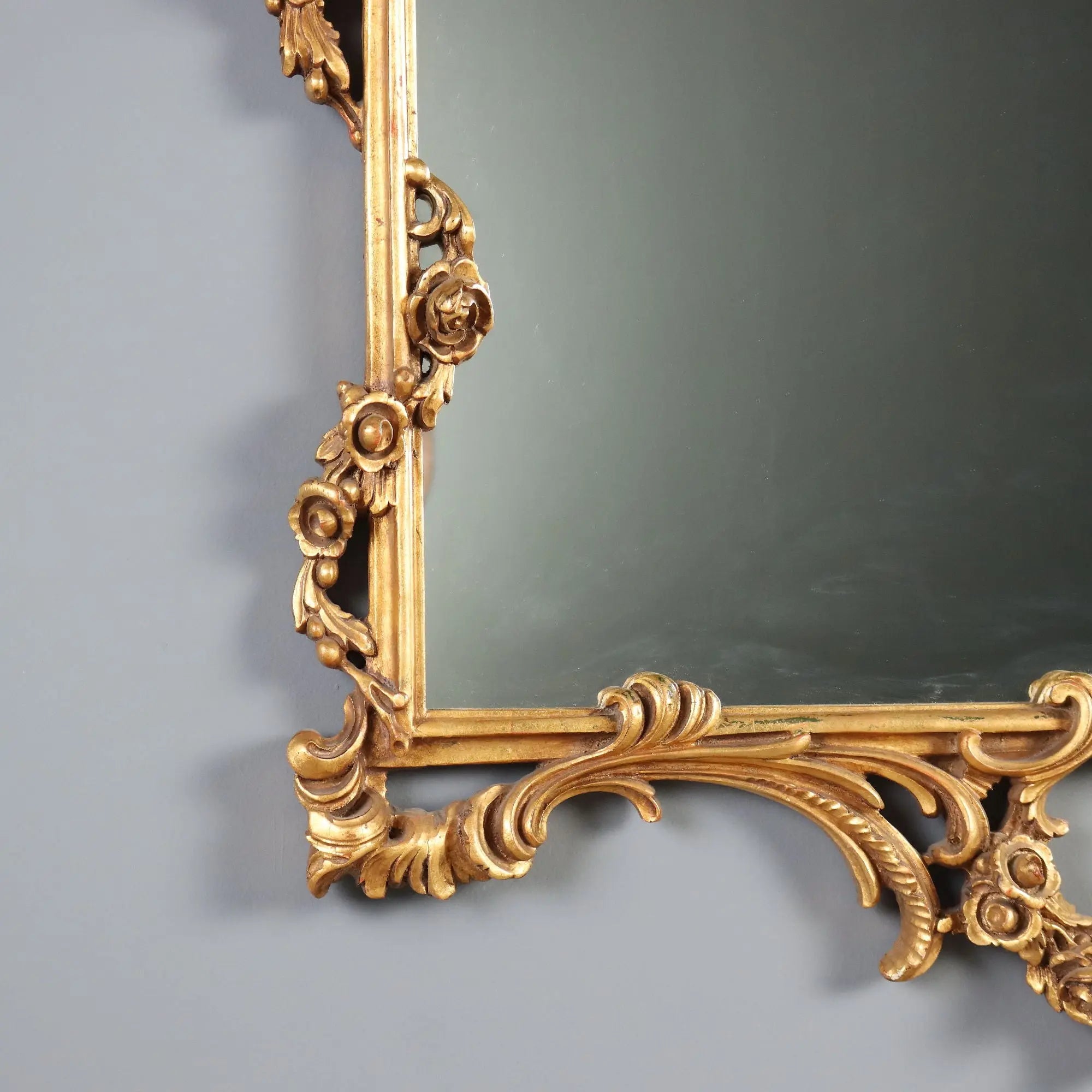 Antique Mirror Carved Gilded Wood Italy XX Century