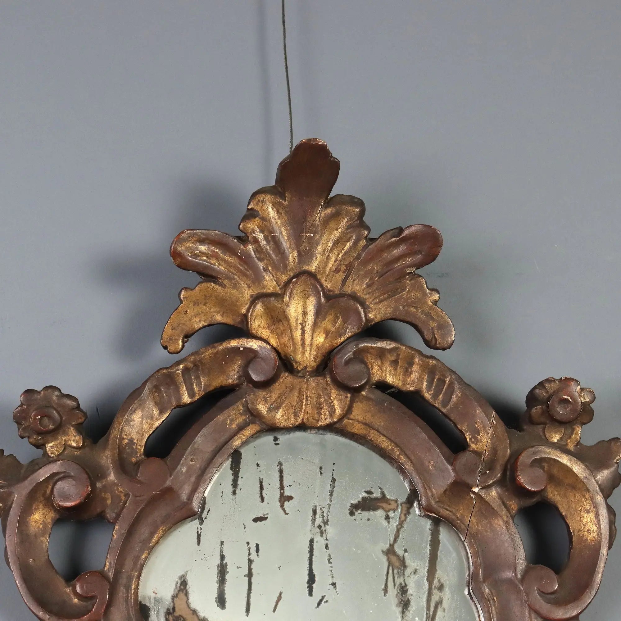 Small Antique Mirrors Gilded Carved Wood Italy XX Century