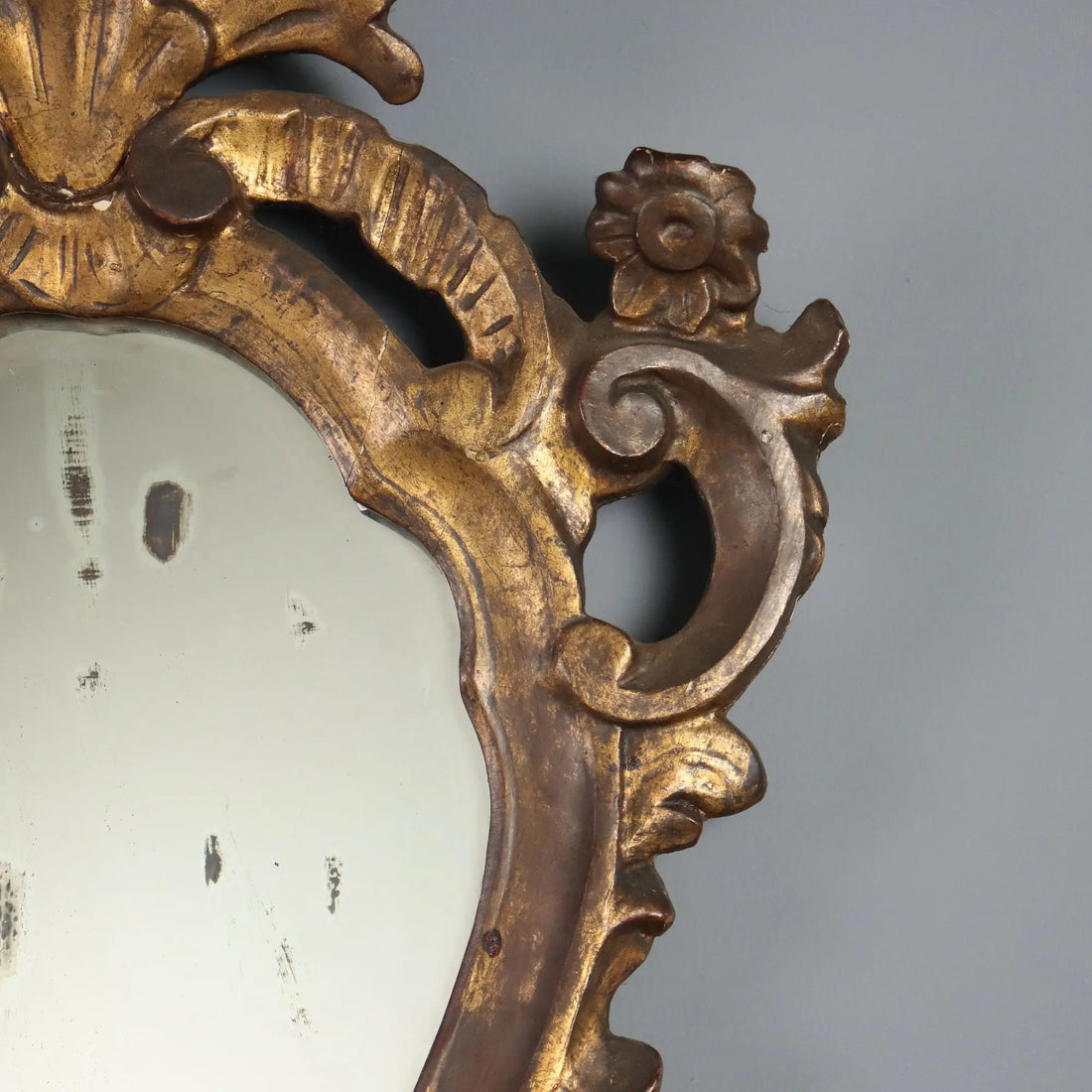 Small Antique Mirrors Gilded Carved Wood Italy XX Century