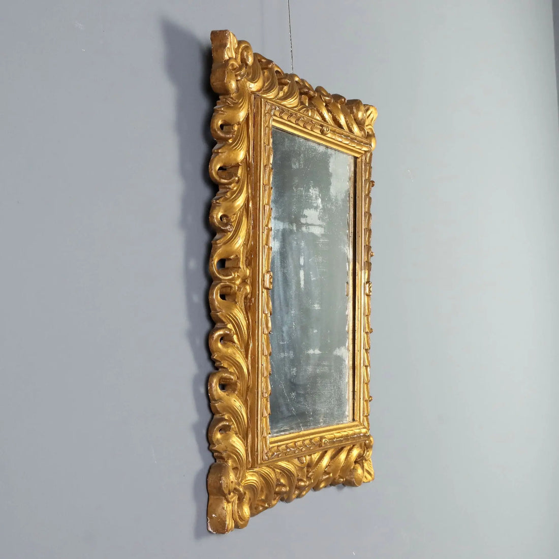 Antique Eclectic Mirror Carved Gilded Wood Italy XX Century
