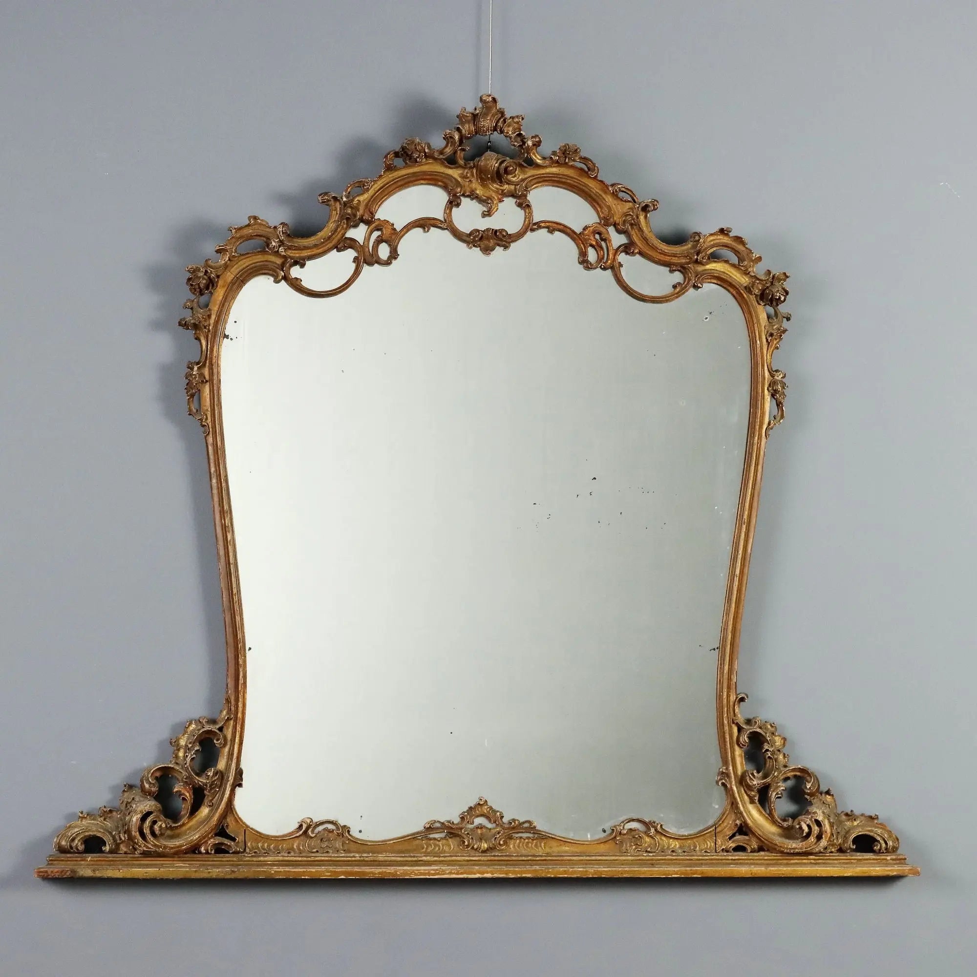 Antique Mirror Carved Gilded Wood Italy XX Century
