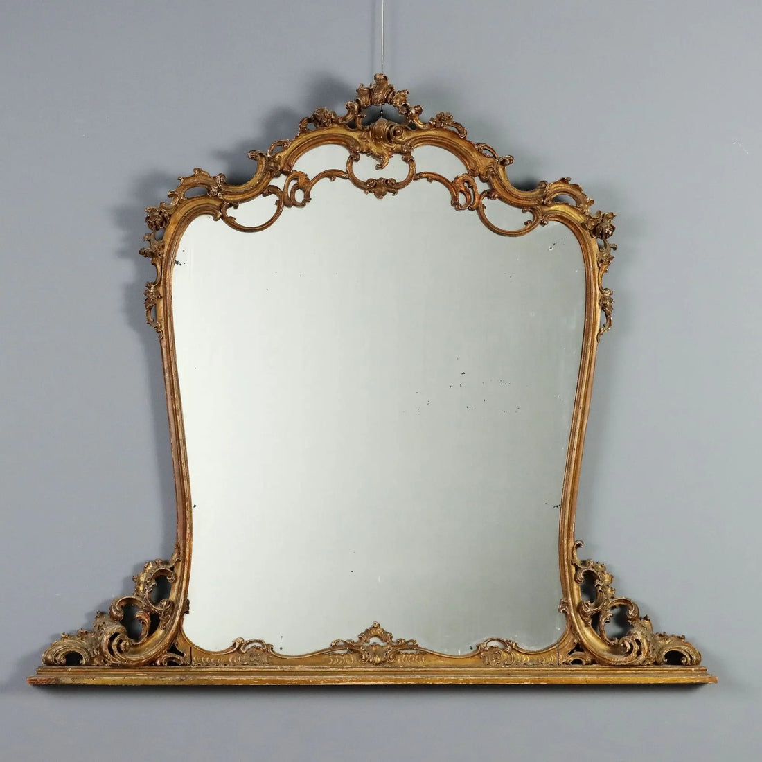 Antique Mirror Carved Gilded Wood Italy XX Century