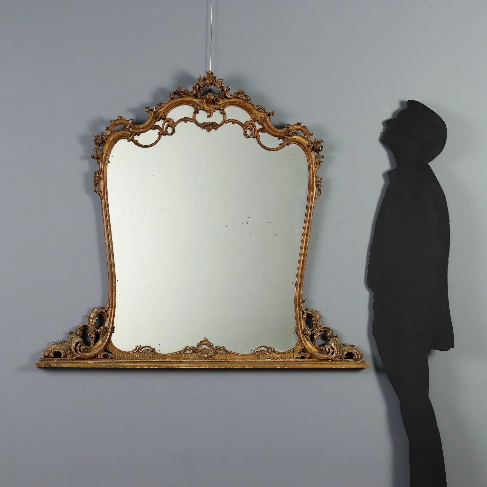 Antique Mirror Carved Gilded Wood Italy XX Century