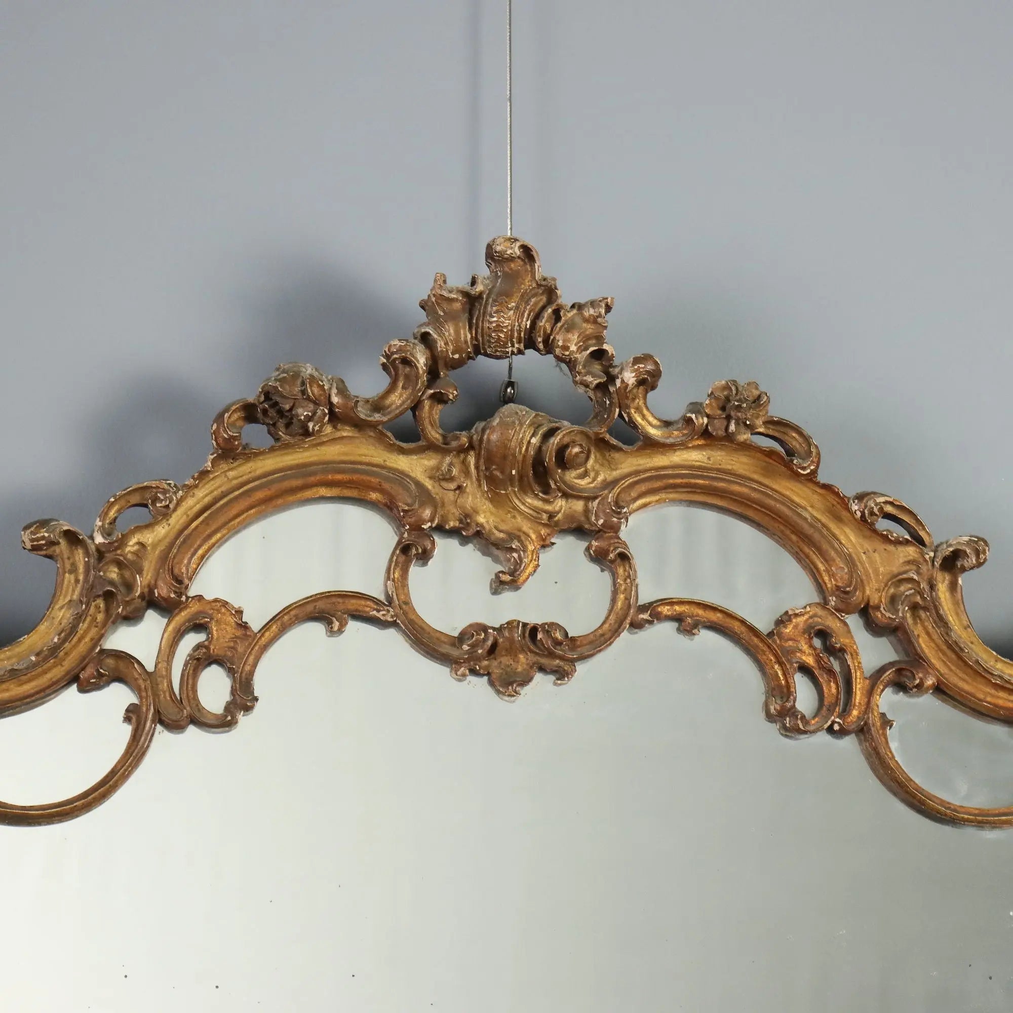Antique Mirror Carved Gilded Wood Italy XX Century