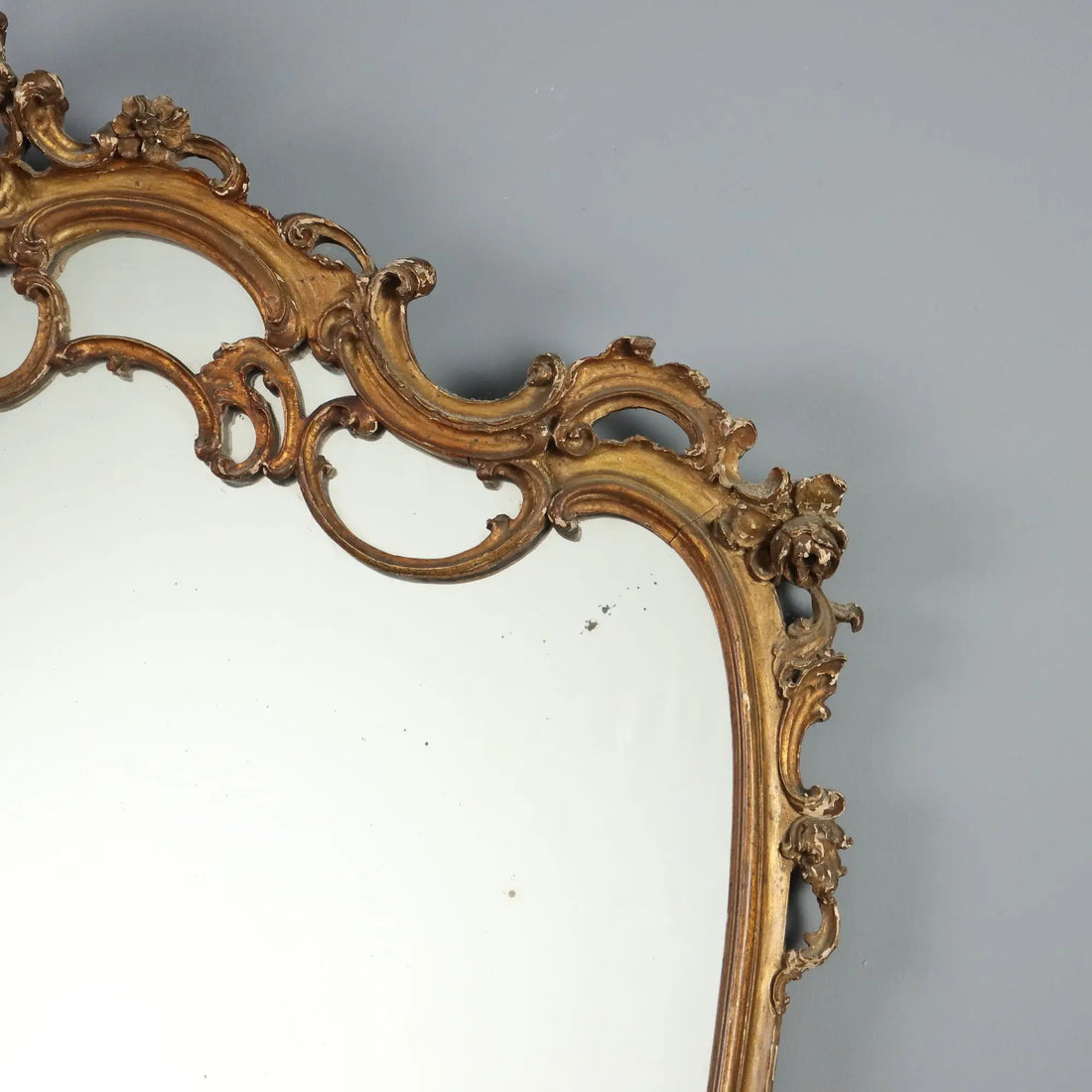 Antique Mirror Carved Gilded Wood Italy XX Century