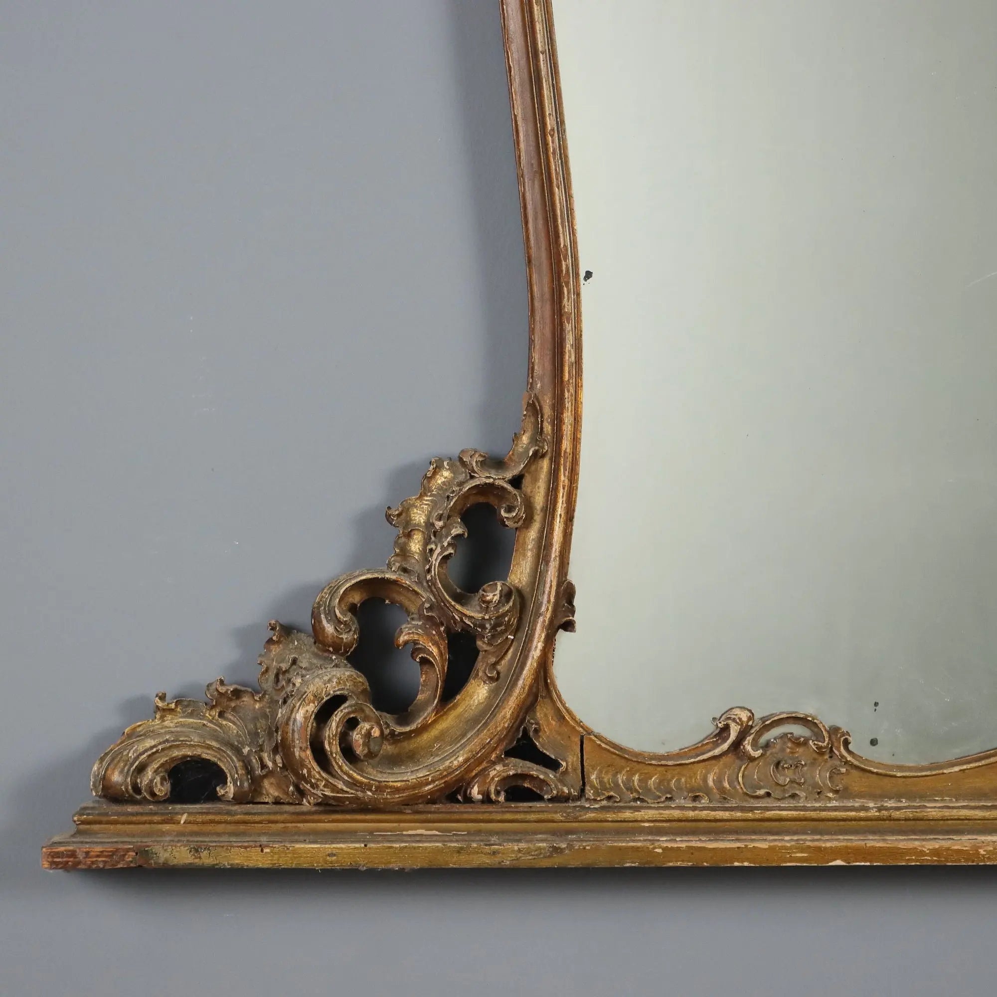 Antique Mirror Carved Gilded Wood Italy XX Century