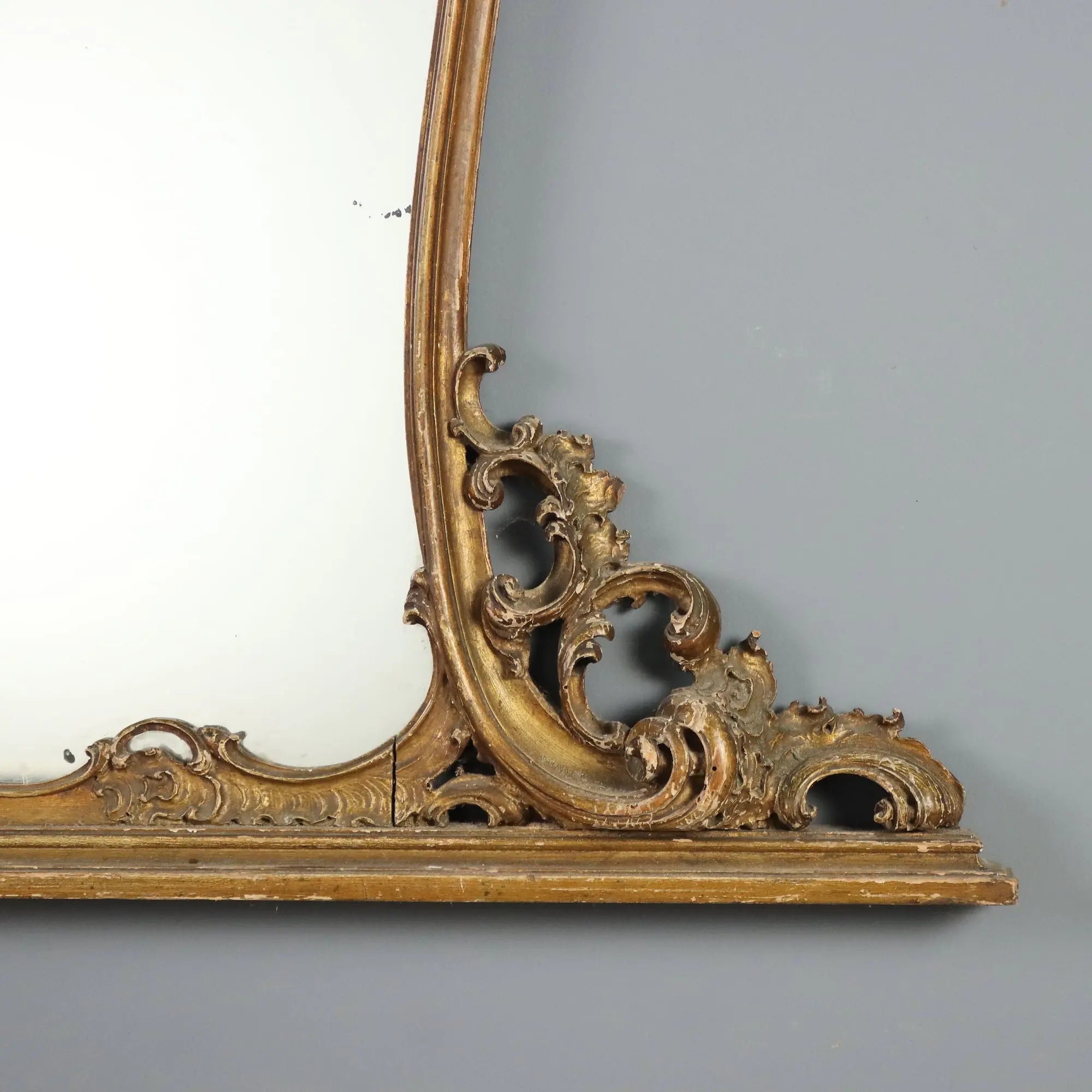 Antique Mirror Carved Gilded Wood Italy XX Century