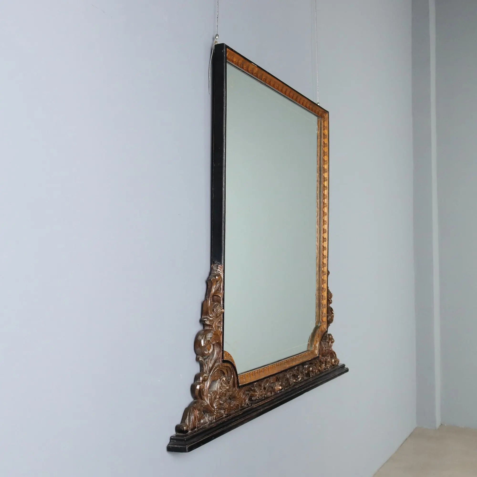 Antique Mirror Carved Walnut Italy XIX Century