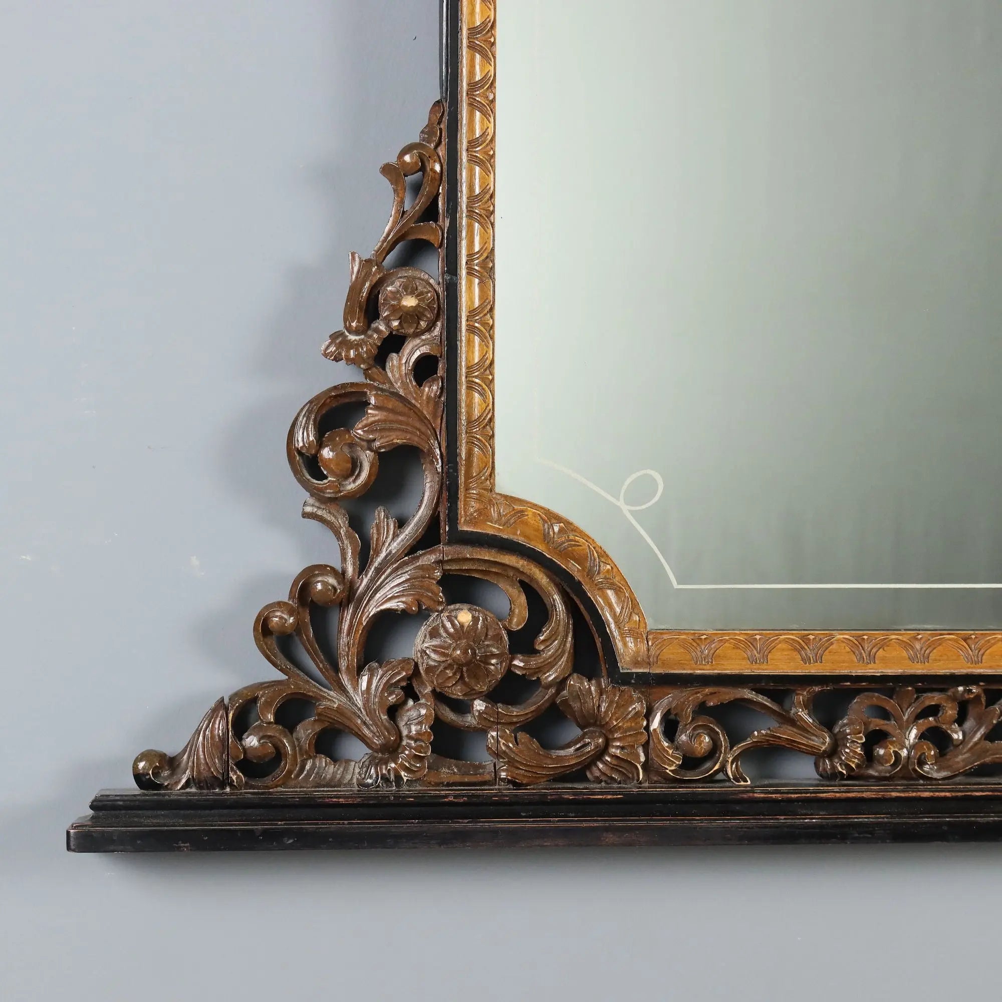Antique Mirror Carved Walnut Italy XIX Century