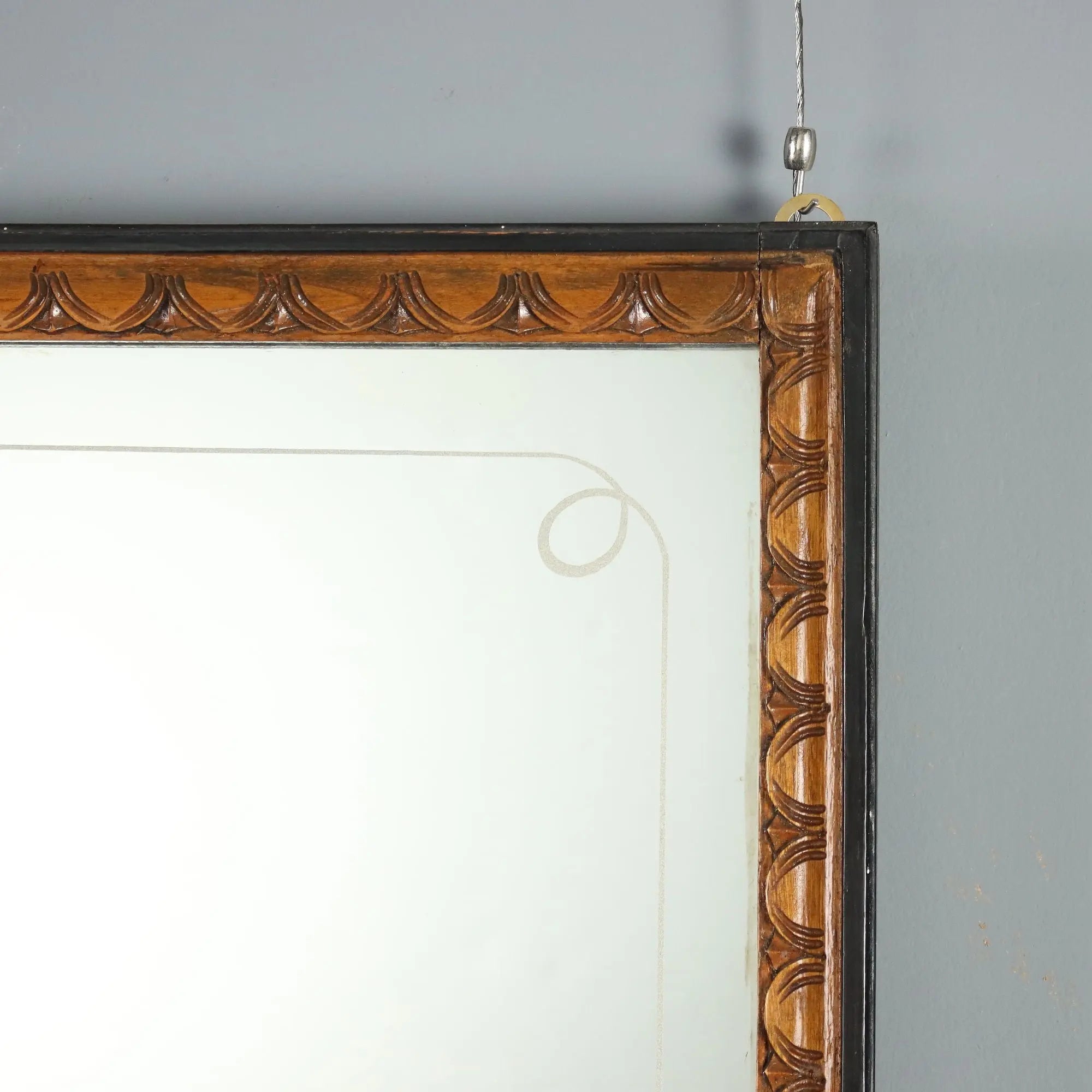 Antique Mirror Carved Walnut Italy XIX Century