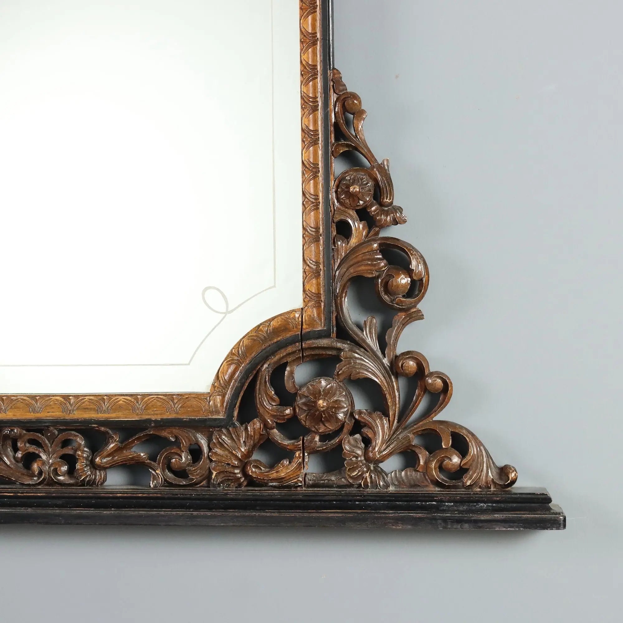Antique Mirror Carved Walnut Italy XIX Century