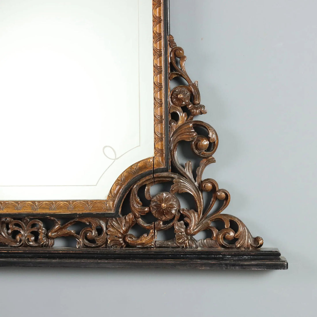 Antique Mirror Carved Walnut Italy XIX Century