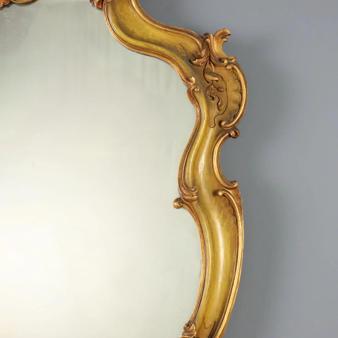 Antique Mirror Baroque Style Gilded Carved Wood Italy XIX Century